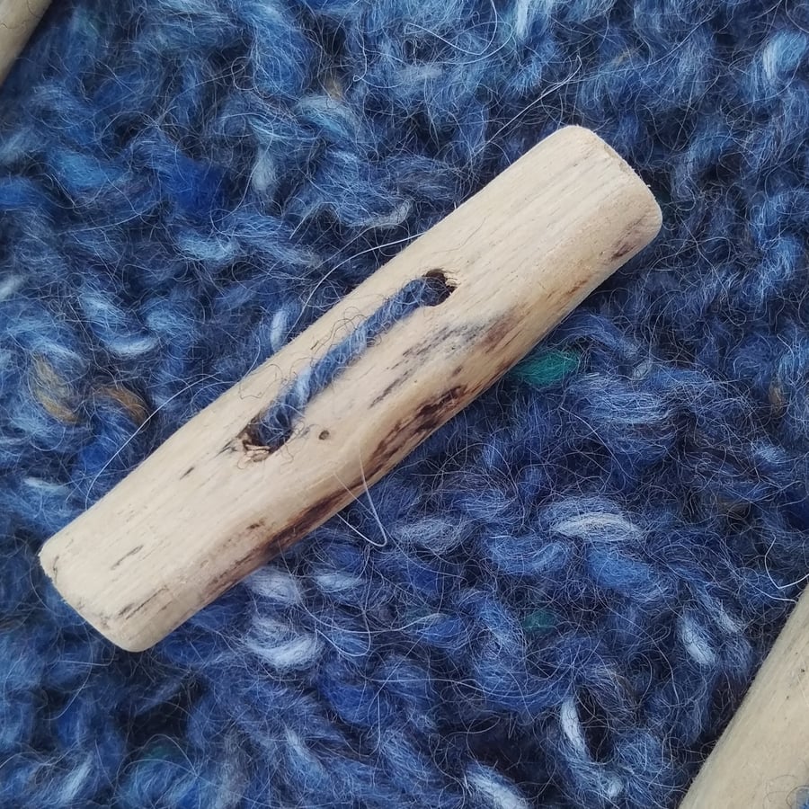 Beachcombed Buttons, set of five driftwood toggle buttons