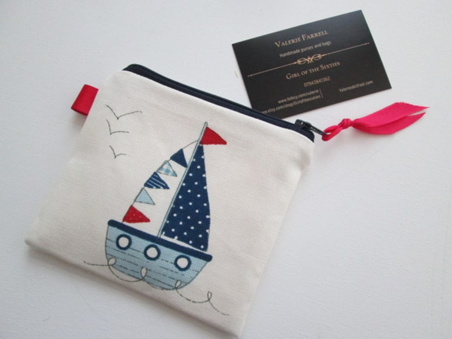 SALE Nautical  Coin Purse