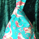 Koi and Floral Japanese Knot Bag Small