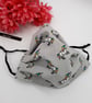 Face mask,  medium,  adjustable,  nose wire,  3 layer,  washable in unicorn  - Image 2