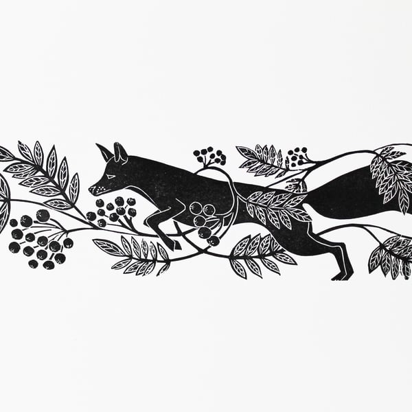 Fox and Rowan limited edition linoprint