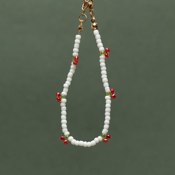Beaded Cherry Bracelet - Smoothie Collection.