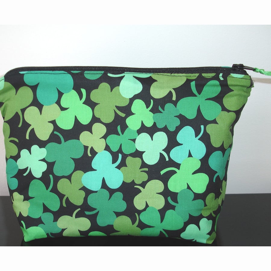 Irish Shamrock Cosmetics Bag Travel Purse