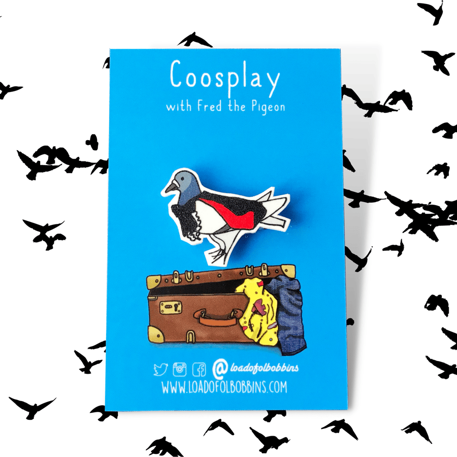 Dr Coo Illustration Pigeon Lapel Pin - Inspired by the 3rd Seconds Sunday 