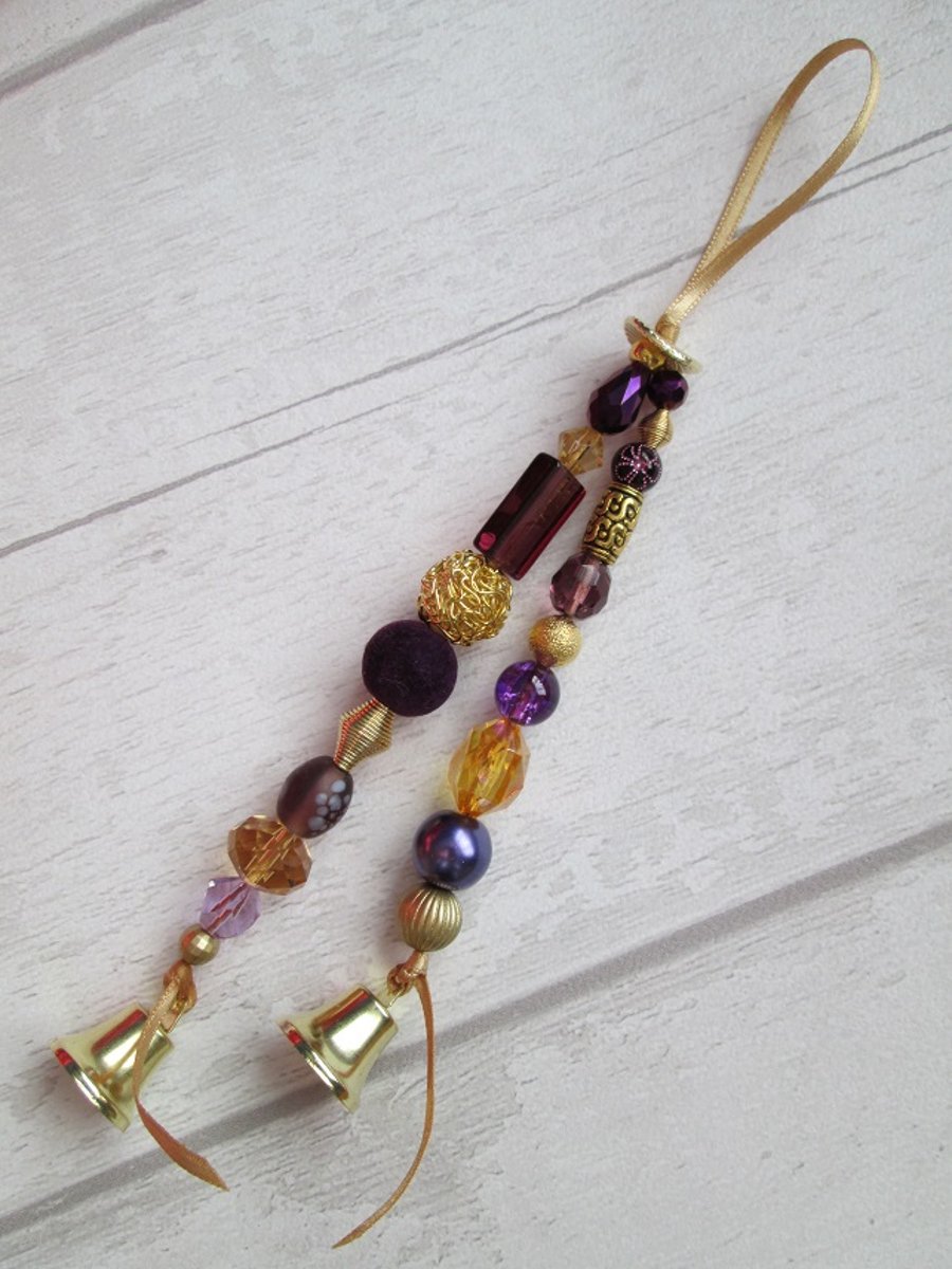 SOLD - Beaded Christmas Tree Decoration