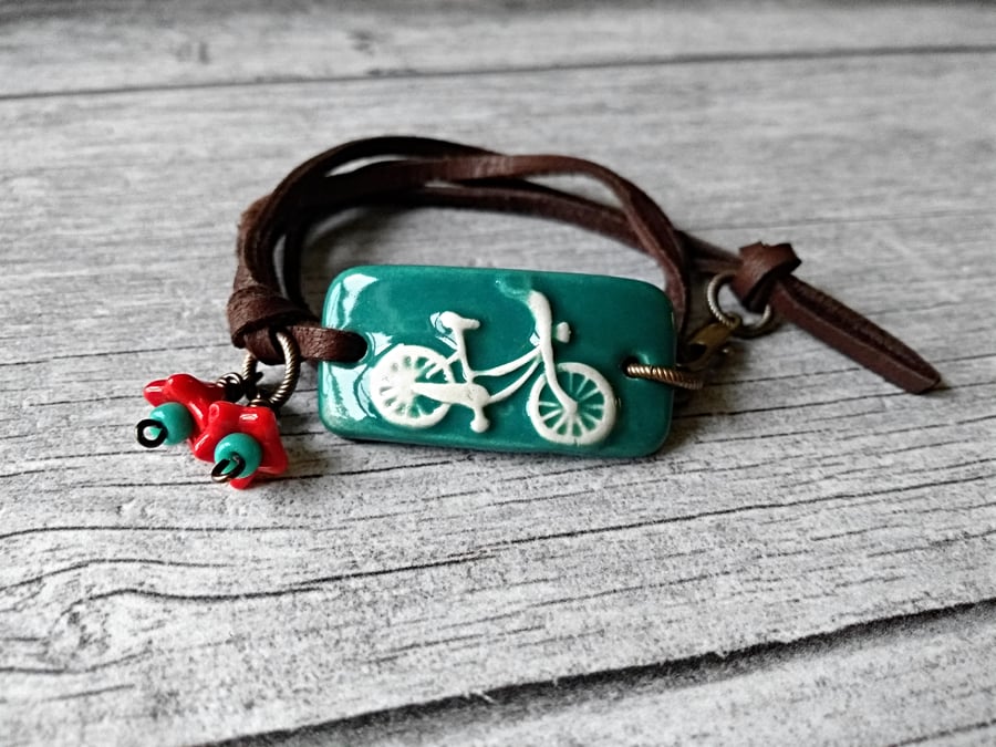 "I Want to Ride My Bicycle" - Ceramic Bracelet - Bicycle Jewellery