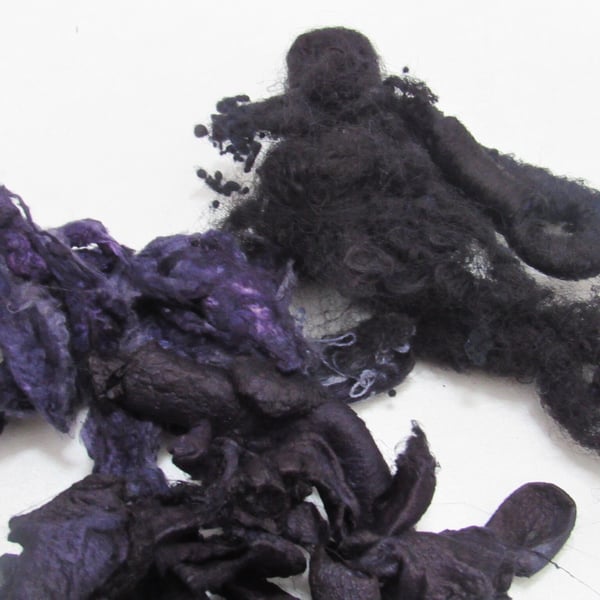 Natural Dye Logwood Dark Purple Mixed Silk Fibre Texture Craft Pack