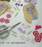 freemotion embroidered spring floral lady zombie A6 sketchbook notebook - Image 9
