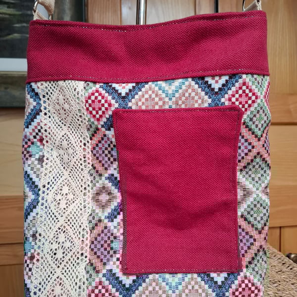 Red canvas and tapestry