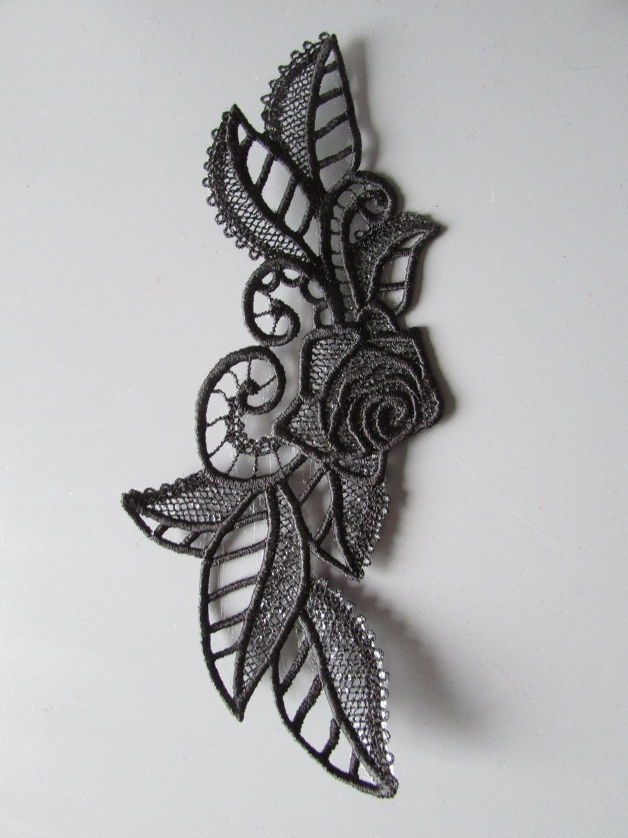 Embroidered Rose Lace Applique