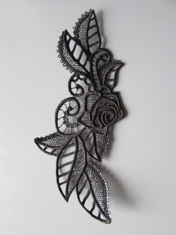 Embroidered Rose Lace Applique