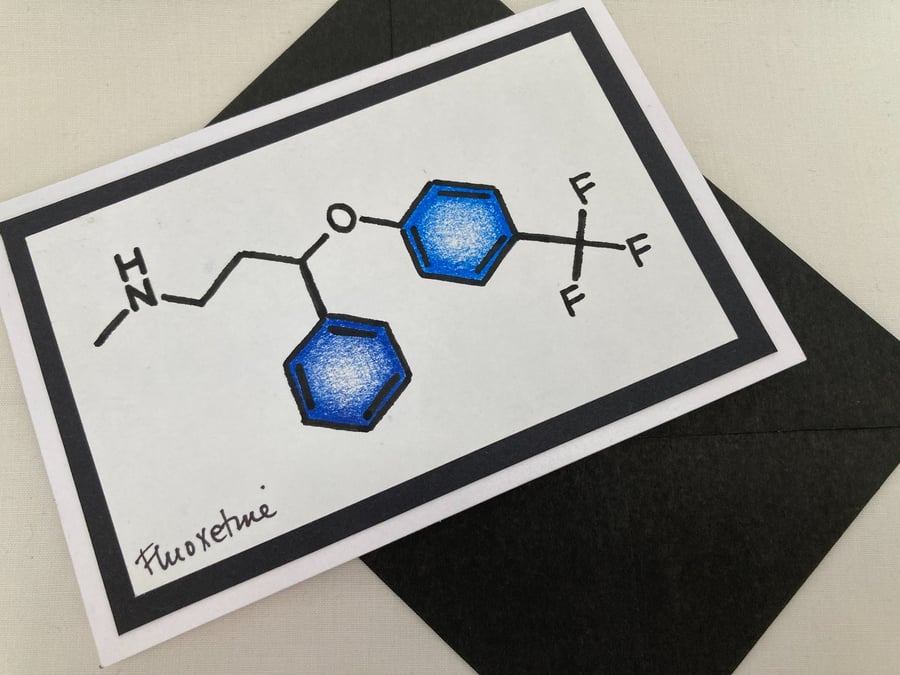 Fluoxetine SSRI greetings card