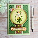 Pregnancy Card With Funny Avocado Pun - Congratulations You're Going To Avo Baby