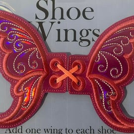 Fairy Wings, Embroidered shoe,boot wings. Pink