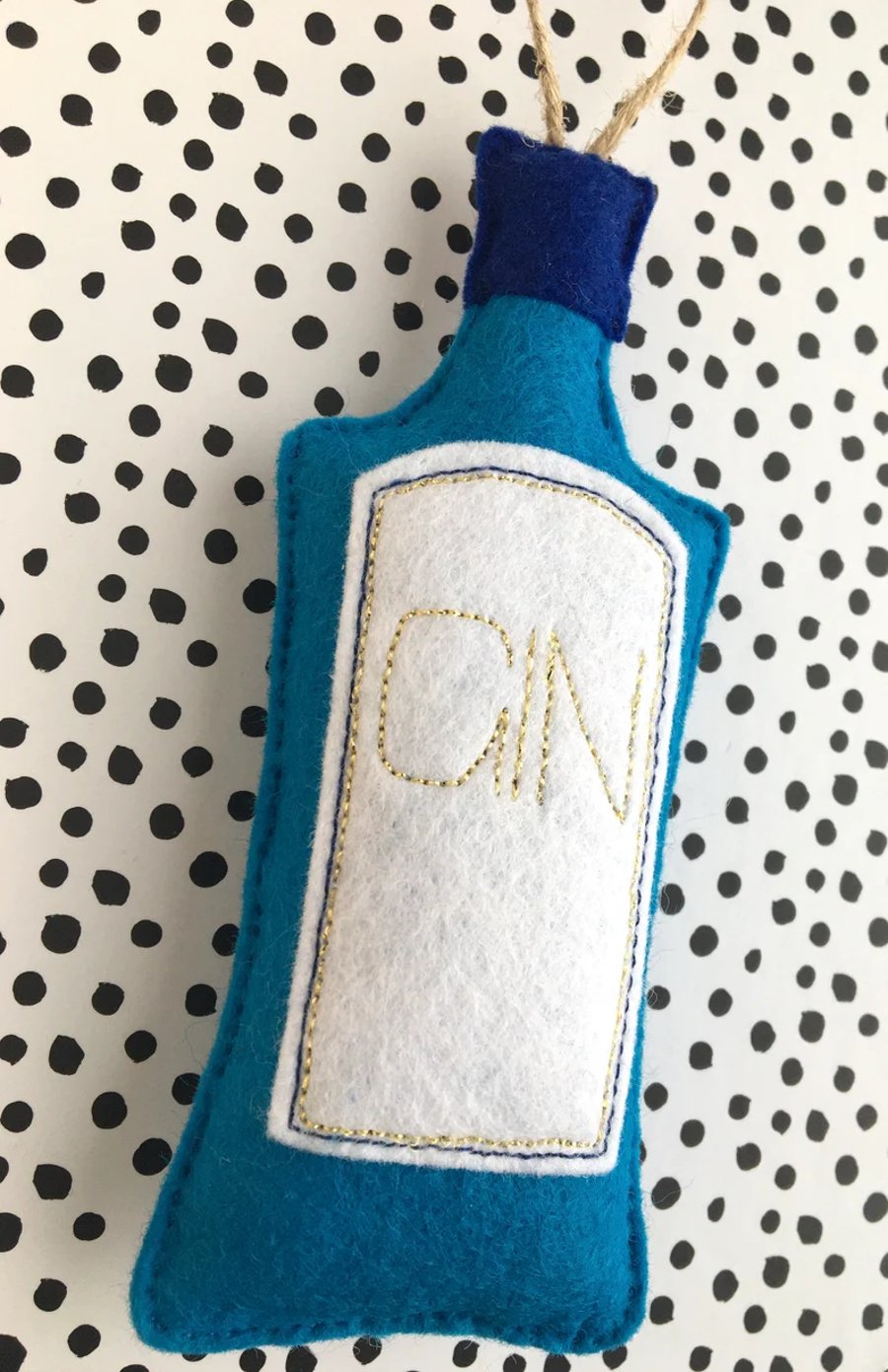 Hanging Gin Bottle Felt Decoration - Gin Lovers Alcohol Gift Gin and Tonic G&T