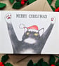 Tuxedo Cat Christmas Card, Cat Lover Christmas Card Merry Christmas from the Cat