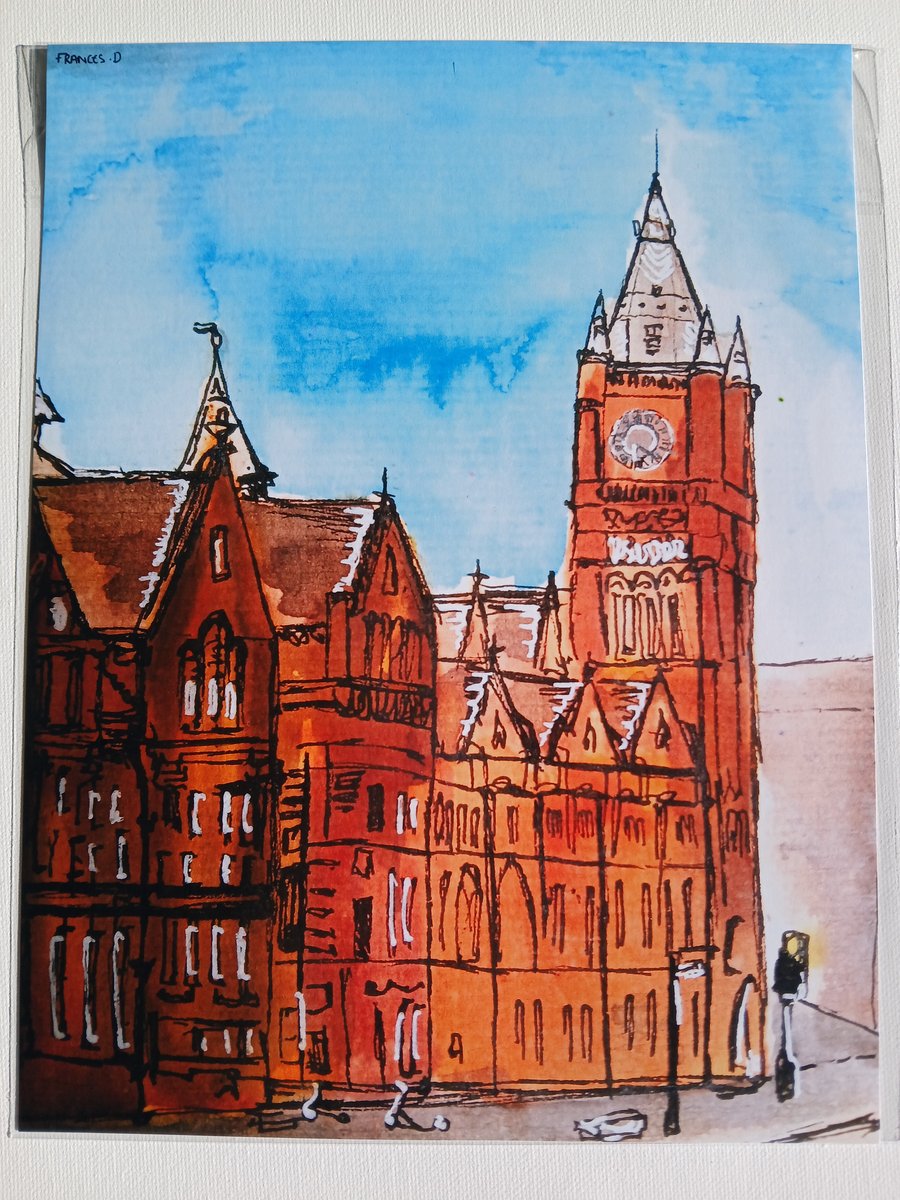 Victoria building Liverpool watercolour print A5