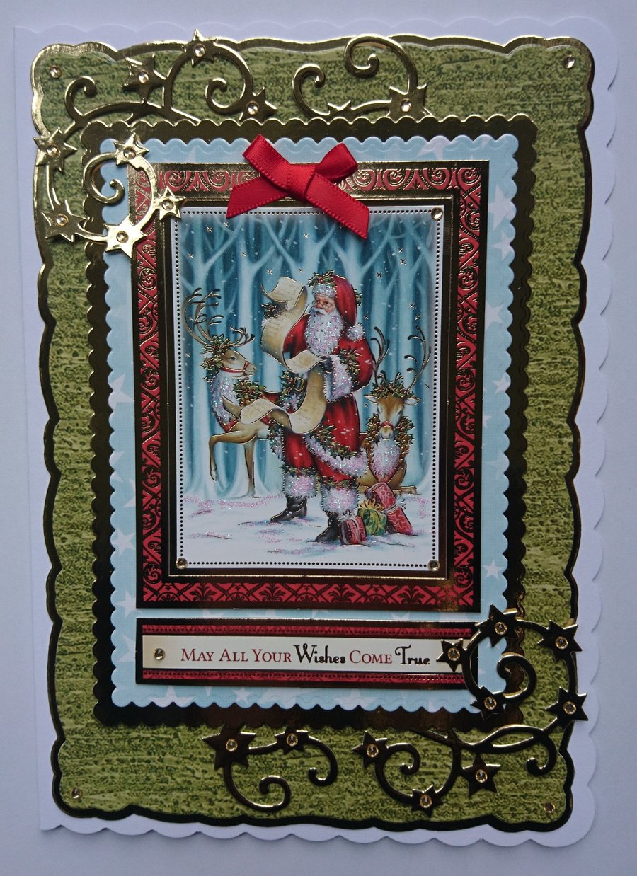 Christmas Card Santa Rudolph Reindeer Naughty & Nice List