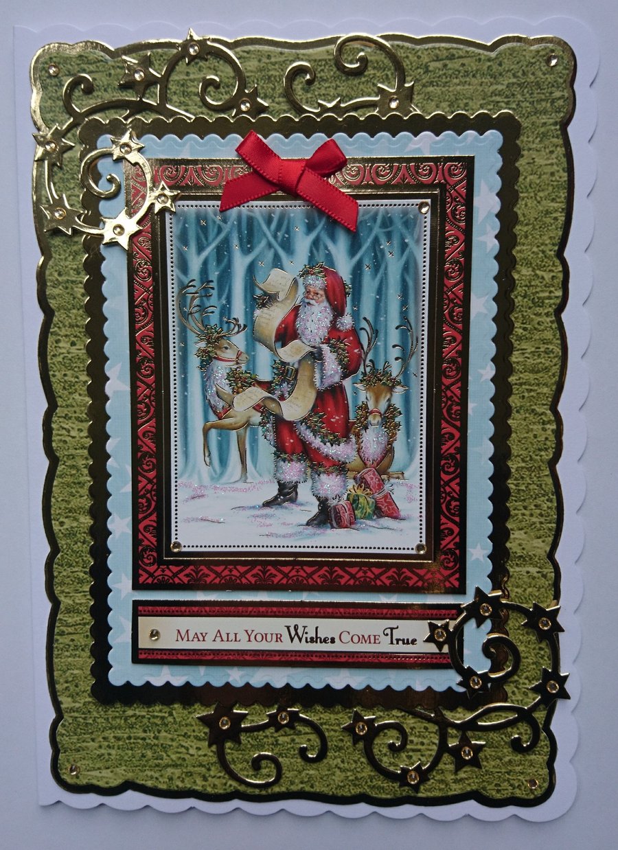 Christmas Card Santa Rudolph Reindeer Naughty & Nice List