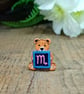 Scorpio Bear Pin, Handmade Tiny Star Sign Wooden Teddy Badge