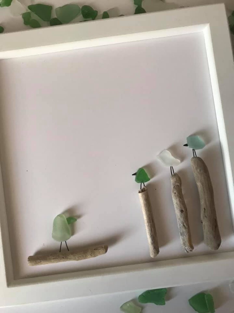 Sea Glass and Driftwood Art