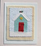 Little Shed in Snow, hand-stitched textile hand-dyed fabrics and fine embroidery - Image 2