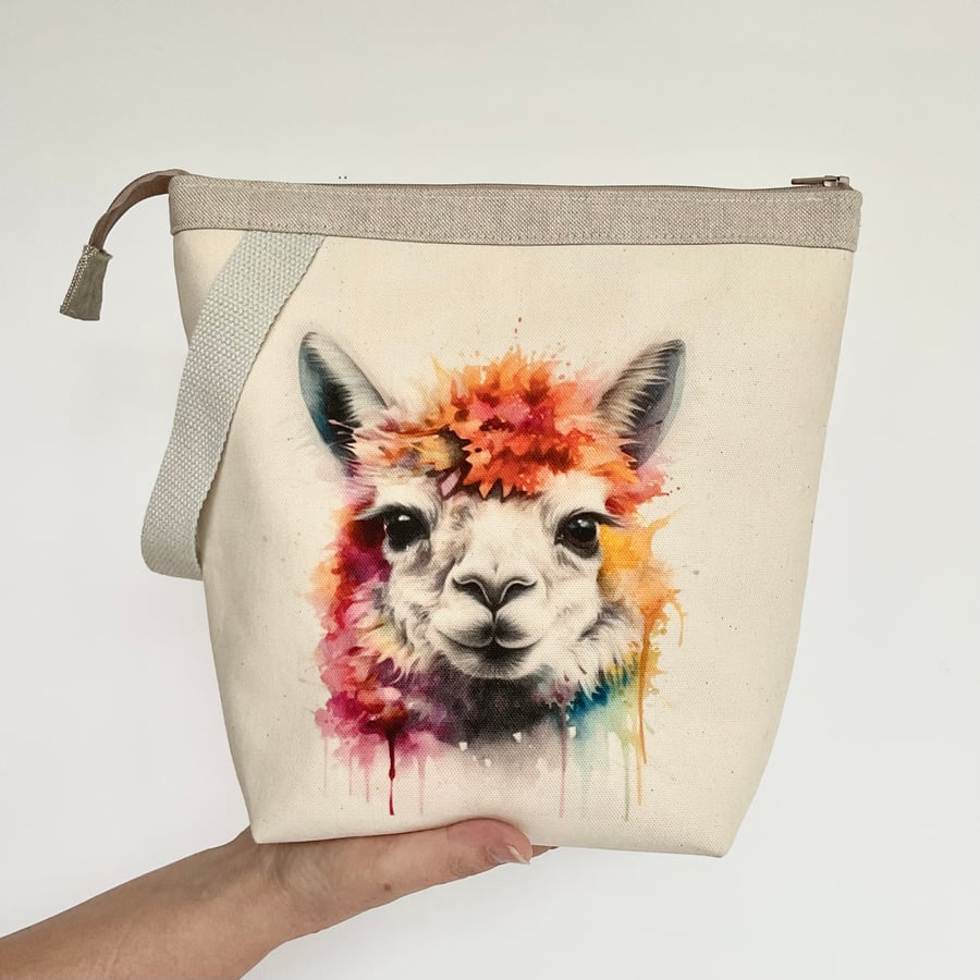 PROJECT BAG for knitting or crochet, craft bag, inside pockets, perfect gift.