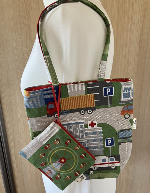 Road map tote and purse, Handmade in the UK