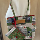 Road map tote and purse, Handmade in the UK