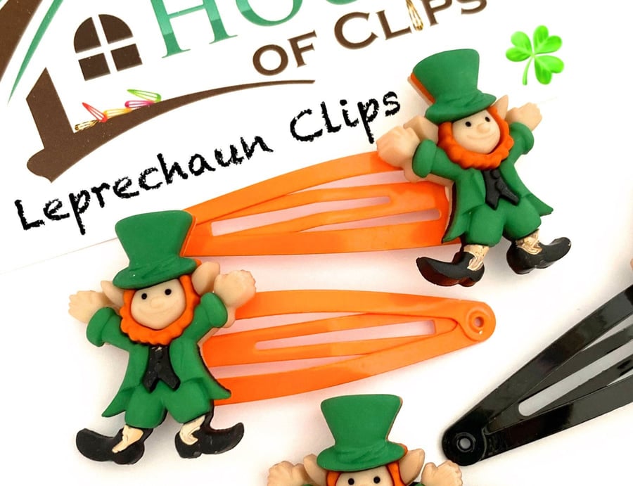 Leprechaun Hair Clips x2 - Leprechaun Gift - St Patrick s Day Hair Clips - St Pa