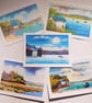 Art Greetings Cards, Set of 5, Dylan Thomas, Laugharne Castle, Blank inside, A5 - Image 1