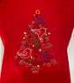 Chef Style Apron In Red Embroidered with 'Christmas Tweets' - Image 3