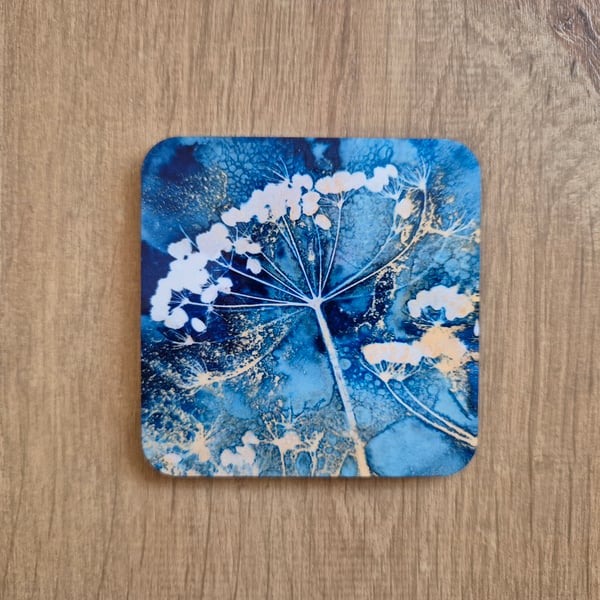 Umbellifer Seed Head Cyanotype Coaster