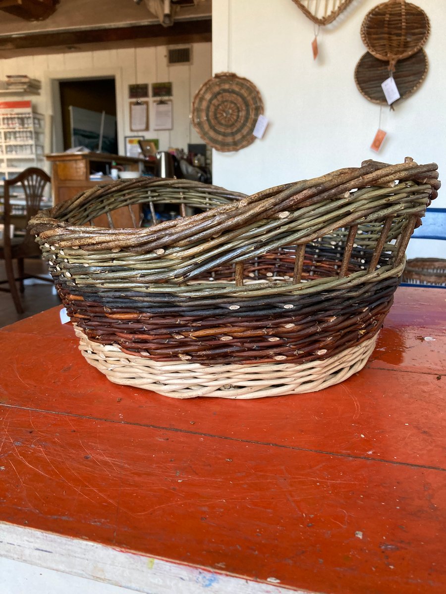 Small round willow storage basket 