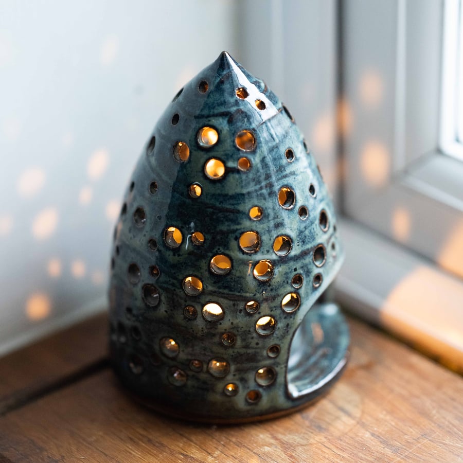 Ceramic Tea Light Christmas Tree Lantern