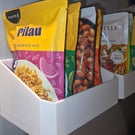 Kitchen Cupboard Rice & Pouch Organizer – Angled Pantry Storage Bin for Microwav