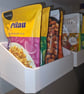 Kitchen Cupboard Rice & Pouch Organizer – Angled Pantry Storage Bin for Microwav