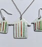 Hand Enamelled Fine Stripe Beach Hut Earrings  - Image 9