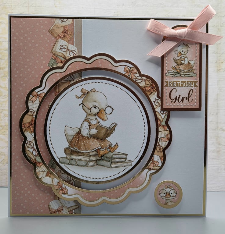 Adorable Birthday Girl Card Bookish Goose