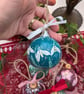Snowdrop hand-painted ceramic Christmas bauble - Image 2