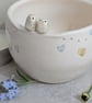 Handmade Tealight with Owl Bird Couple, Hearts & birdprints. Wedding Gift - Image 2