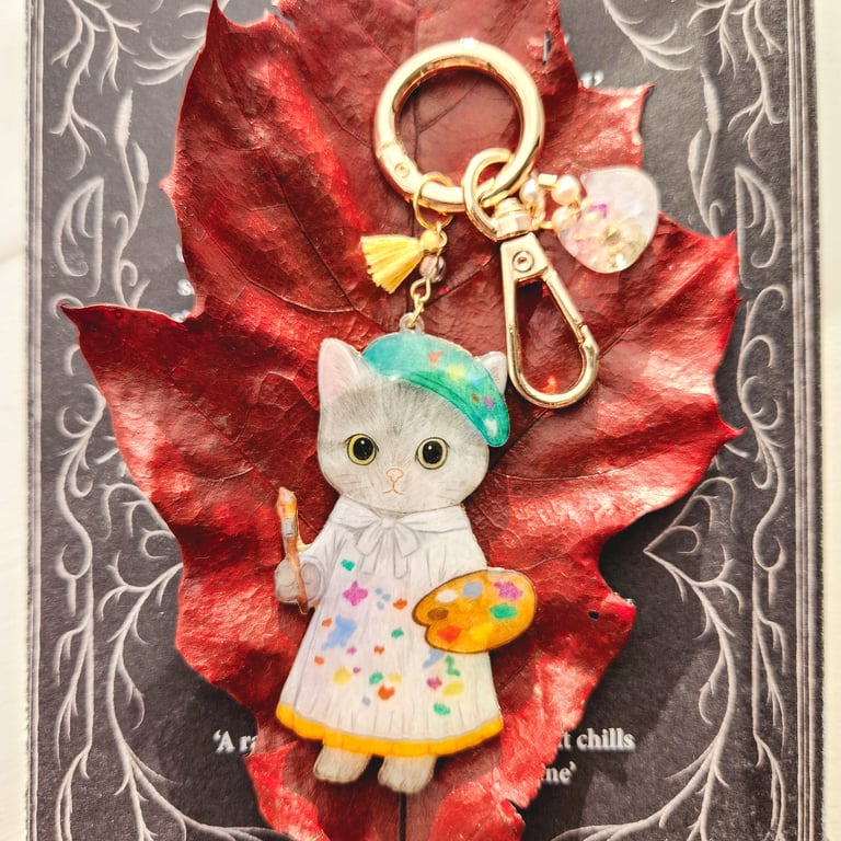 Cat Bag Charm and Detachable Keyring