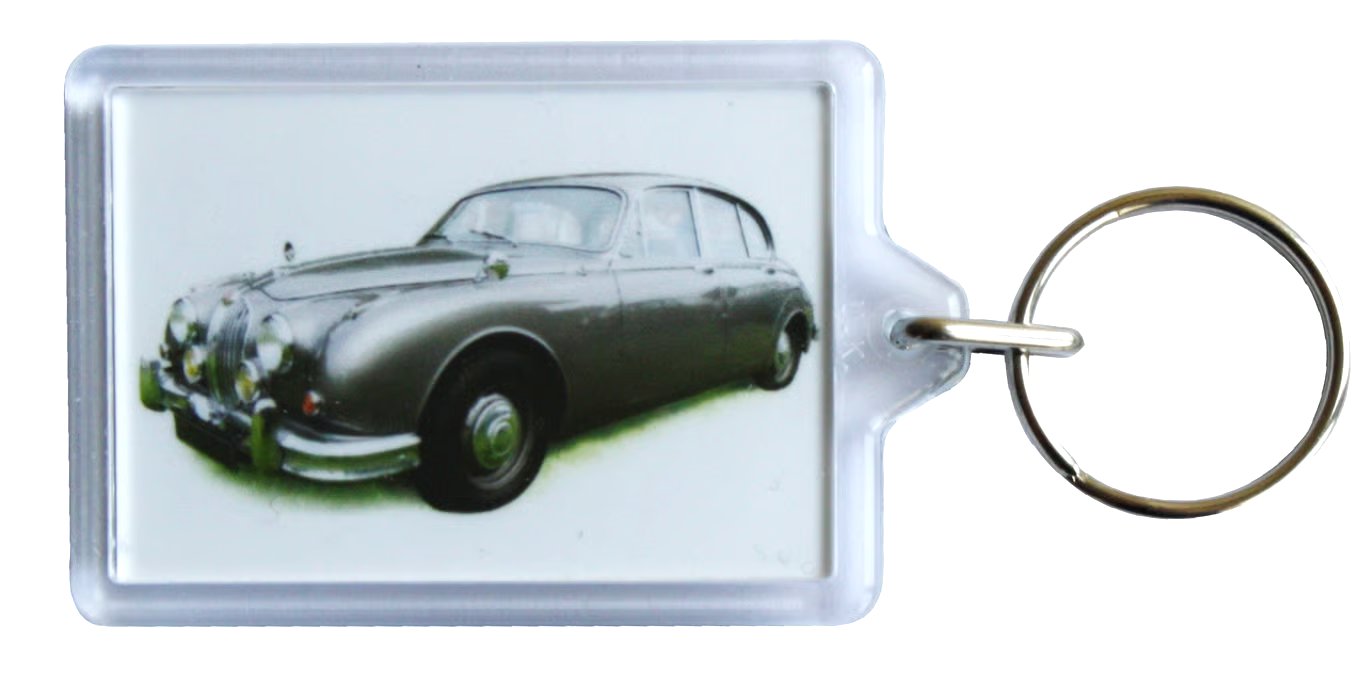 Jaguar Mk2 2.4 1962 - Keyring with 50x35mm Insert - Car Enthusiast