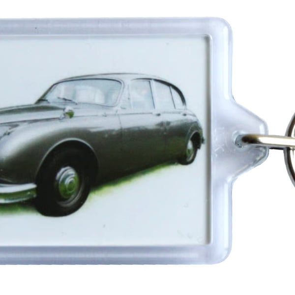 Jaguar Mk2 2.4 1962 - Keyring with 50x35mm Insert - Car Enthusiast