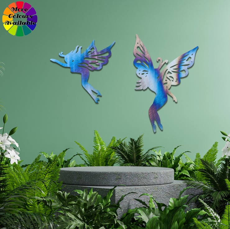 Set of 2 Rusted Metal Fairies, Enchanting Rusti... - Folksy