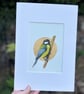 Original watercolour painting Great Tit British bird artwork wildlife art. - Image 1