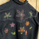 ‘Nostalgic Flowers’ Embroidered Upcycled Levi’s denim dress