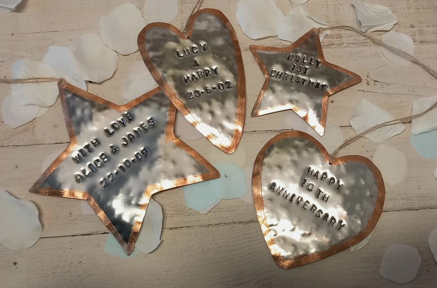 Personalised Rustic Reclaimed Tin Decorations