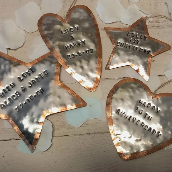 Personalised Rustic Reclaimed Tin Decorations