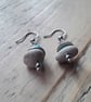 Beach Pebble Earrings with Turquoise Glass Beads - Image 3